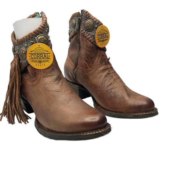 Corral Women's Brown Ankle Boots - Picture 1 of 11